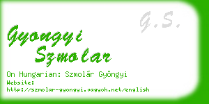 gyongyi szmolar business card