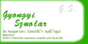 gyongyi szmolar business card